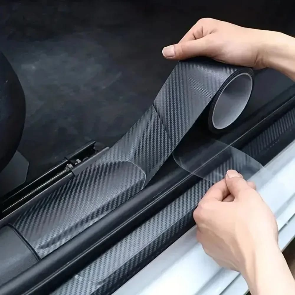 Protector Carbono 3D Auto Anti Arañazos Umbral Nano Negro